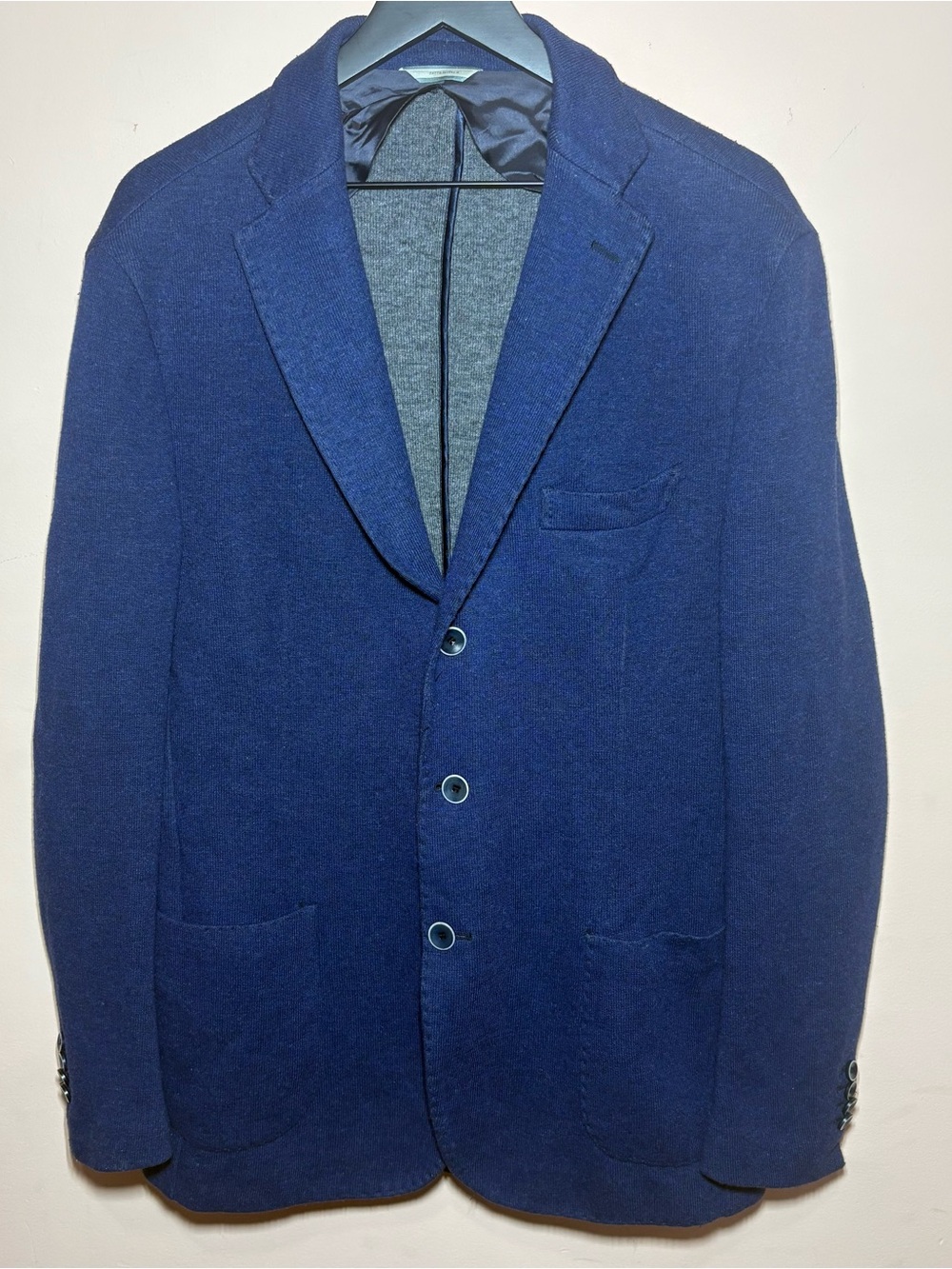 Gemelli Italy Blue Knit Blazer Wool Blend Sweater Jacket IT 54